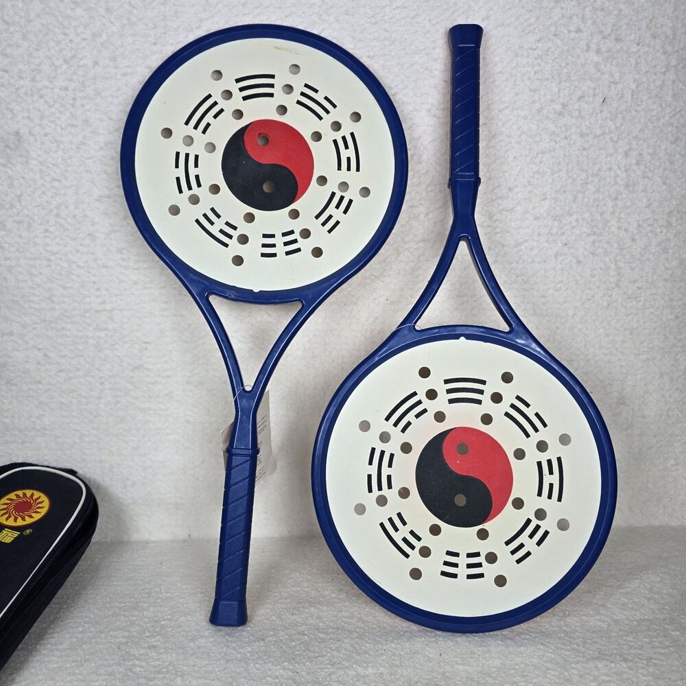 Chinese Kongfu Taiji Rouli Ball Sports Tai Chi Racket Set Of 2 With Bag NWT